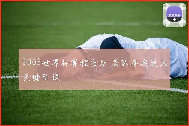 2003世界杯赛程出炉 各队备战进入关键阶段